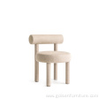 Modern French style simple velvet fabric dining chair